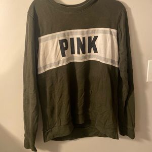 VS “Pink” olive green crewneck size M